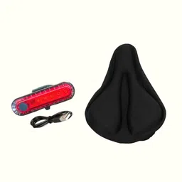 fccracing Bicycle Saddle Cover and Volcano Back Light Combo Waterproof Light Soft Cushion Saddle Cover Free Size-picture-20