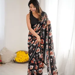 shubham enterprise Printed Bollywood Satin Saree-picture-25