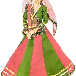maalona-exclusive toys Maalona | Barkha | Indian Doll in Green & Pink Lehenga image 2