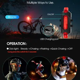 linist Bicycle Light Set USB Rechargeable, Super Bright 600 Lumens LED Front Rear Light Combo image 5