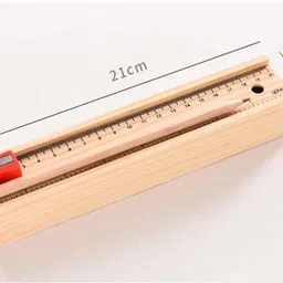 rv traders Wooden Pencil Box Containing 12 Different Crayon Colour Pencils, Scale Standard (Wooden) YES Art Wood Pencil Box image 2