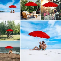 bluebuds Outdoor Garden 6 Feet Without Stand Beach And Sun Umbrella Umbrella image 5