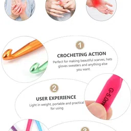 fairyfirst ®Crochet Hooks Ergonomic Kit 12Pieces Set Woolen Crochet Needle Knitting Crochet image 3