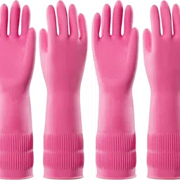 rbgiit Long Sleeve Gloves For Dish Washing Cleaning Working Painting Gardening Pet Care Wet and Dry Glove Set-picture-16