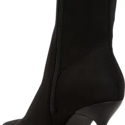 london rag Black Solid Mid Heel Sock Boots Boots For Women image 3