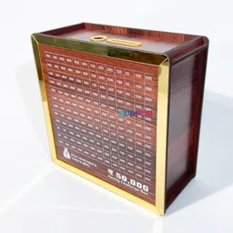 printiaa S-50k Piggy Bank | Mini Wooden Box for ₹50,000 Target Saving Coin Bank image 4