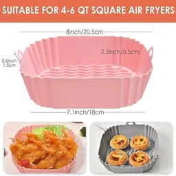 sunpantry Square Silicone Basket Baking Tray__(Multicolor) Airfryer Tray image 2