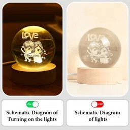 rudraksh Glowing 3D Love Crystal Ball Night Lamp Night Lamp image 2