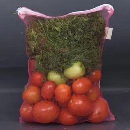 lonekart Set of 18 Reusable Double Layer Mesh Fridge Bags for Storage of Fruits & Vegetables Pack of 18 Grocery Bags image 3