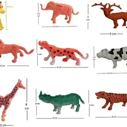 cj children's joy Jungle Safari Animal Toy Set - 12pcs Mini Wild Animal Figures for Kids Play image 4