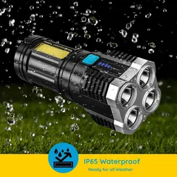 zebra vibes enterprises 4 in 1 Flashlight With Battery Indicator High Power Long battery Torch image 2