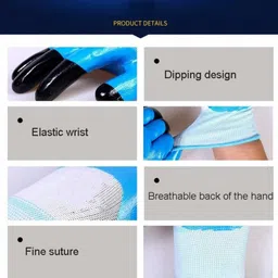 rbgiit Reusable Half Nitrile Coated Cutting Water Oil Resistant Farming Y-G-84 Gardening Shoulder Glove image 4