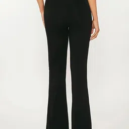 broadstar Women Flared Black Lycra Blend Trousers image 3