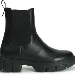 elle Women Black Solid Mid-Top Chelsea Boots Boots For Women image 4