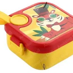 amazing mall Steel Lunch Box for Kids - 500ml Tiffin with Spoon & 2-Year Brand Warranty 1 Containers Lunch Box image 1