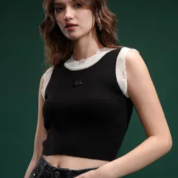 tokyo talkies Women Self Design Round Neck Multicolor Sweater image 3