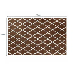saral home Brown Microfibre Abstract 5 x 7 Feet Machine Made Carpet image 2