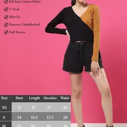 rigo Casual Regular Sleeves Color Block Women Black, Brown Top image 5