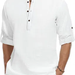 zombom Men Solid Cotton Blend Straight Kurta-picture-25