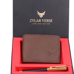 zylar verse Men & Women Casual, Ethnic, Evening/Party, Formal, Travel, Trendy Brown Genuine Leather Wallet image 1