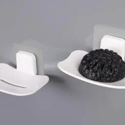 hk appliance 4PC Plastic Wall Mount SelfAdhesive Waterproof Kitchen Bathroom Soap Dish Holder image 3