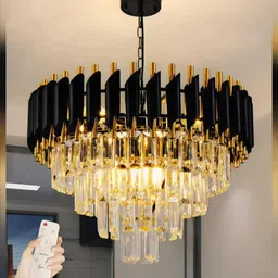msm Bluetooth Chandelier Speaker 500mm black Multicolor Moving (Black, Gold) Chandelier Ceiling Lamp-picture-11