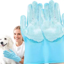rbgiit Reusable Silicone Pet Grooming Gloves for Deshedding, Bath & Relaxation Grooming Gloves for Cow, Dog & Cat, Horse, Donkey, Rabbit, Monkey, Miniature Pig, Turtle-picture-34