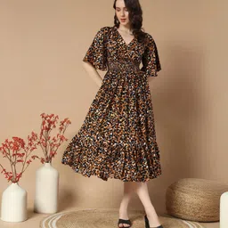 zwerlon Women A-line Black Midi/Calf Length Dress image 1