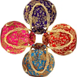 Women Blue, Pink, Red, Blue Potli-image-37