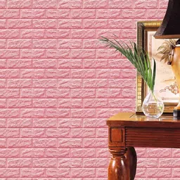 skywall 70 Light Pink 3D Brick Self Adhesive Sticker image 3