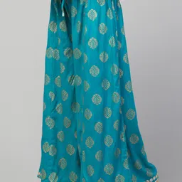 fambee Women Flared Green Viscose Rayon Trousers image 3