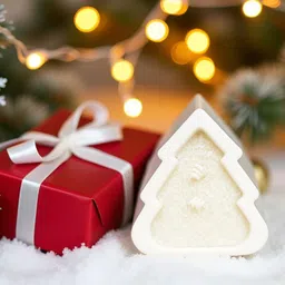 flipkart smartbuy Festive Tree Mold Soy Wax Candle with Handcrafted Spiral Wick Design Home Accent Candle image 4