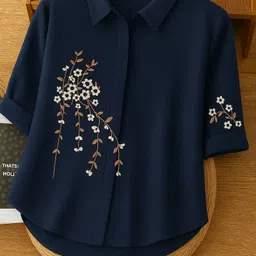 haadivastra Women Comfort Fit Fit Embroidered Casual Shirt-picture-42