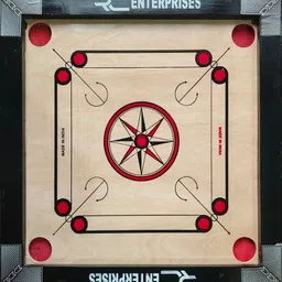 r c enterprises CARROM BOARD with Ludo & Snake n Ladder, 24Pcs. Crystal Coins, Powder, Striker 50 cm Carrom Board image 4