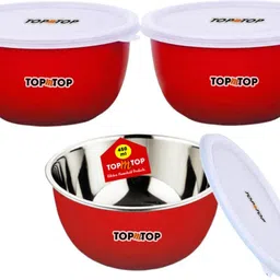 topmtop Stainless Steel Mixing Bowl Microwave Safe Bowls with Lids Airtight & Leak Proof Container Capacity 450ml,-picture-10