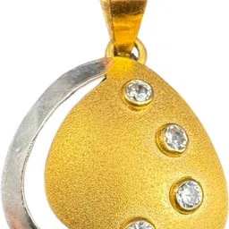 NJ Arts 22ct Gold Teardrop Elegance Swarovski Pendant 22kt Swarovski Yellow Gold Pendant-picture-23