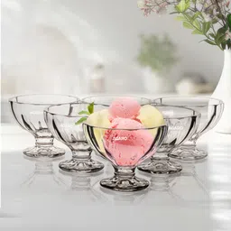 agaro Glass Dessert Bowl Elegant Ice Cream Bowl 140ml Set of 6, Ice Cream Bowl, Dessert Cup for Sundae, image 1