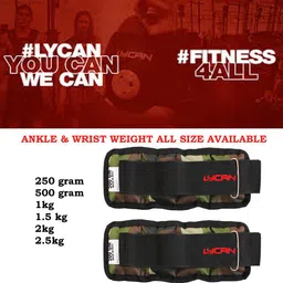 lycan 1kg x 2pc Ankle & wrist weight for Strength Training , running & exercise Multicolor Ankle & Wrist Weight image 5