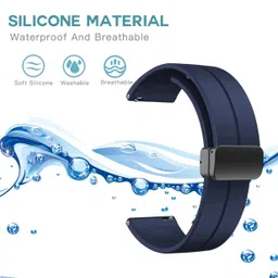 DARKFIT 22MM Silicone Strap with Folding Magnetic Lock | Compatible with Samsung Galaxy Watch 3 45mm/ Galaxy Watch 46mm/Gear S3 Classic/Frontier Compatible All 22MM Lug Width Watches (Only Strap) Smart Watch Strap image 3