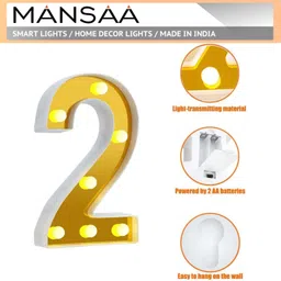 mansaa LED Marquee Letter Lights Sign, Alphabet LED Lights for Home Party Wedding Decoration - 2 Table Lamp image 2