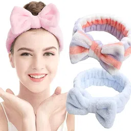 manodhruva 2pcs Soft Facial Headwrap Band for Girls and Women, Multicolor Head Band image 1
