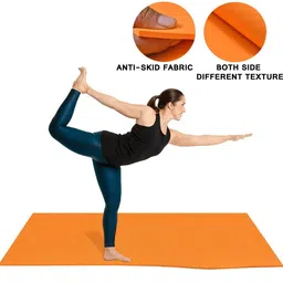 aadyasports Exercise Yoga Mat for Women & Men Washable Orange 2mm mm Yoga Mat image 3