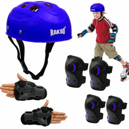 rakso KIDS Skating & Cycling Protective Tranning Set (4 Pcs Set) SIZE M BLUE Skating Guard Combo-picture-16