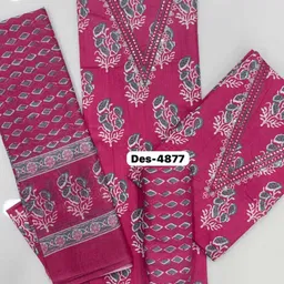 namchin Unstitched Pure Cotton Suit Fabric Solid image 2