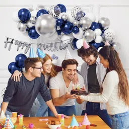 bash n splash Printed Birthday Decoration For Boys with Confetti & Chrome Balloon Birthday Balloon image 5