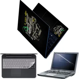 Techfit Full Body Laptop Skin with Screen Guard and Key Guard Seems Impossible on Black Combo Set-picture-18
