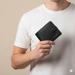 kymmo Men Trendy, Evening/Party, Travel, Formal, Casual, Ethnic Black Artificial Leather Wallet image 4