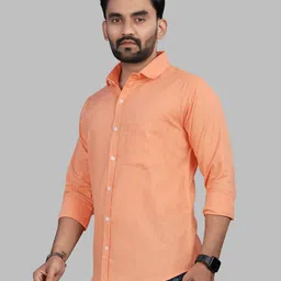 shimak Men Regular Fit Solid Spread Collar Casual Shirt image 3