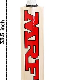 mrf ENDORSED | for Light/Hard Tennis Ball [with Cover] | Full Size (SH) Natural Poplar Willow Cricket Bat For 15+ Yrs image 5