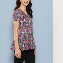 Adrenex Womens Multi-Black Colour Abstract Print Nylon Swim Suit With Goggles Printed Women Swim-dress Multicolor Swimsuit image 3